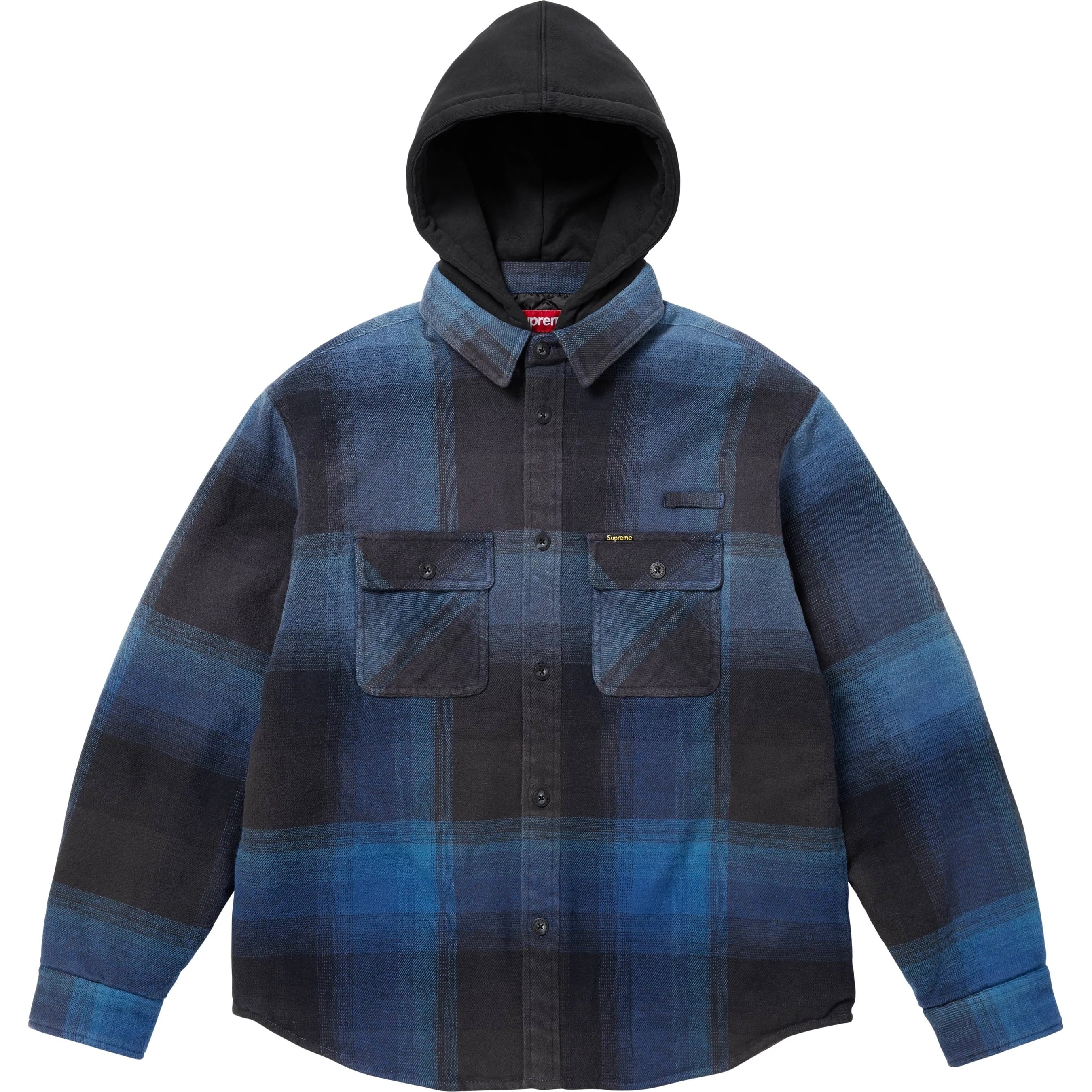 Quilted Lined Hooded Flannel Shirt view 11